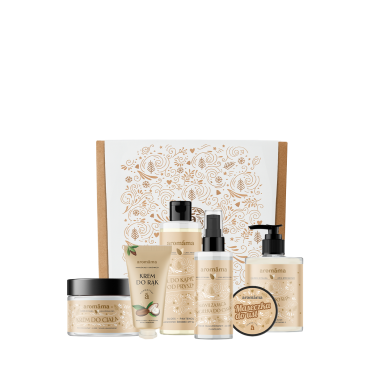 Duży zestaw pielęgnacji skóry o aromacie karmelizowanych migdałów