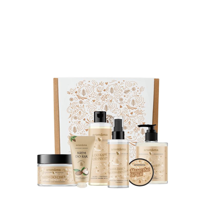 Duży zestaw pielęgnacji skóry o aromacie karmelizowanych migdałów
