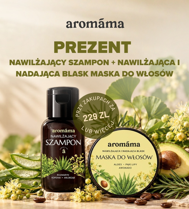 Prezent od aromáma przy zakupach za 229 zł lub więcej! 🌿 Odkryj pielęgnację włosów inspirowaną naturą! ✨ Nawilżający sza…